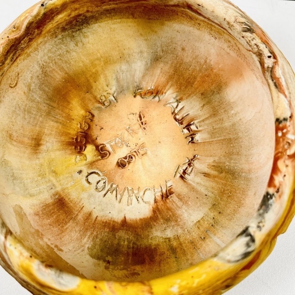 Comanche Pottery Inc. Vintage 1980's Swirl Bowl Handmade By Ron Allen #0075 - Picture 4 of 6